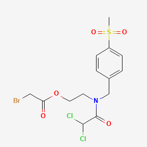 Acetic acid, bromo-, 2-((dichloroacetyl)((4-(methylsulfonyl)phenyl)methyl)amino)ethyl ester