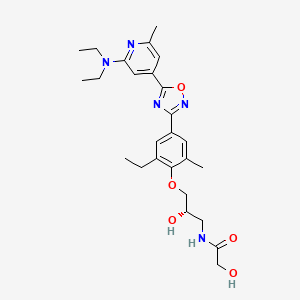 molecular formula C26H35N5O5 B1664356 (S)-N-(3-(4-(5-(2-(二乙氨基)-6-甲基吡啶-4-基)-1,2,4-恶二唑-3-基)-2-乙基-6-甲基苯氧基)-2-羟基丙基)-2-羟基乙酰胺 CAS No. 1062670-13-6