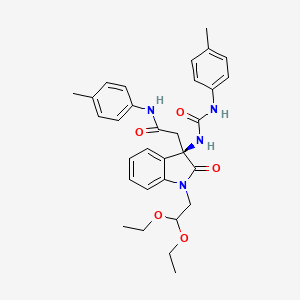 molecular formula C31H36N4O5 B1664416 2-[(3R)-1-(2,2-diethoxyethyl)-3-[(4-methylphenyl)carbamoylamino]-2-oxoindol-3-yl]-N-(4-methylphenyl)acetamide CAS No. 159883-95-1