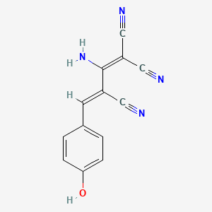 molecular formula C13H8N4O B1664417 2-Amino-4-(4-hydroxyphenyl)buta-1,3-diene-1,1,3-tricarbonitrile CAS No. 144978-82-5