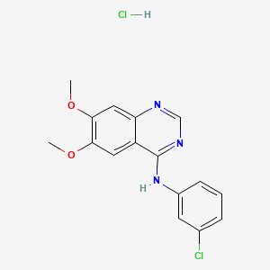 molecular formula C16H15Cl2N3O2 B1664421 N-(3-chlorophenyl)-6,7-dimethoxyquinazolin-4-amine hydrochloride CAS No. 170449-18-0