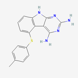 5-(p-tolylthio)-9H-pyrimido[4,5-b]indole-2,4-diamine
