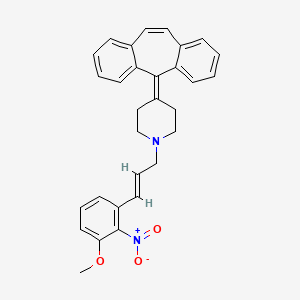 molecular formula C30H28N2O3 B1664436 1-[(E)-3-(3-methoxy-2-nitrophenyl)prop-2-enyl]-4-(2-tricyclo[9.4.0.03,8]pentadeca-1(15),3,5,7,9,11,13-heptaenylidene)piperidine CAS No. 300347-11-9