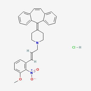 molecular formula C30H29ClN2O3 B1664437 Piperidine, 4-(5H-dibenzo(a,d)cyclohepten-5-ylidene)-1-((2E)-3-(3-methoxy-2-nitrophenyl)-2-propen-1-yl)-, hydrochloride (1:1) CAS No. 228123-15-7