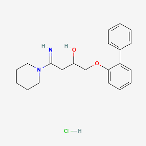 molecular formula C21H27ClN2O2 B1664438 4-imino-1-(2-phenylphenoxy)-4-piperidin-1-ylbutan-2-ol;hydrochloride CAS No. 179388-65-9
