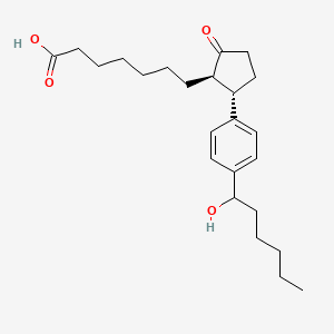 molecular formula C24H36O4 B1664439 trans-2-(4-(1-Hydroxyhexyl)phenyl)-5-oxocyclopentaneheptanoic acid CAS No. 148436-63-9