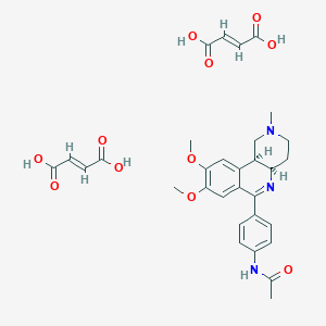 B1664443 Acetamide, N-(4-(1,2,3,4,4a,10b-hexahydro-8,9-dimethoxy-2-methylbenzo(c)(1,6)naphthyridin-6-yl)phenyl)-, cis-, (Z)-2-butenedioate (1:2) CAS No. 76166-55-7
