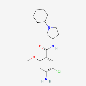 molecular formula C18H26ClN3O2 B1664450 Benzamide, 4-amino-5-chloro-N-(1-cyclohexyl-3-pyrrolidinyl)-2-methoxy- CAS No. 50734-36-6