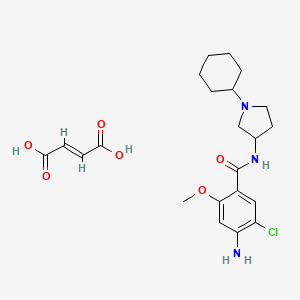 molecular formula C22H30ClN3O6 B1664451 Benzamide, 4-amino-5-chloro-N-(1-cyclohexyl-3-pyrrolidinyl)-2-methoxy-, (2E)-2-butenedioate (1:1) CAS No. 50734-37-7