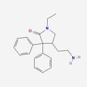 molecular formula C20H24N2O B1664452 2-Pyrrolidinone, 4-(2-aminoethyl)-1-ethyl-3,3-diphenyl- CAS No. 2034-45-9
