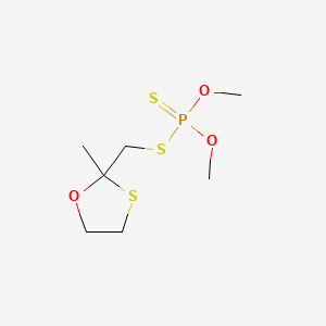 molecular formula C7H15O3PS3 B1664464 dimethoxy-[(2-methyl-1,3-oxathiolan-2-yl)methylsulfanyl]-sulfanylidene-λ5-phosphane CAS No. 1012-61-9