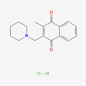 molecular formula C17H20ClNO2 B1664476 2-Methyl-3-(1-piperidinylmethyl)-1,4-naphthalenedione hydrochloride CAS No. 75397-64-7