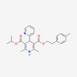 molecular formula C26H30N2O4 B1664477 3-Isopropyl-5-(4-methylphenethyl)-1,4-dihydro-2,6-dimethyl-4-(2-pyridyl)-3,5-pyridinecarboxylate CAS No. 122508-12-7