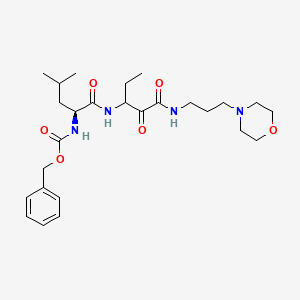 molecular formula C26H40N4O6 B1664479 Carbamic acid, ((1S)-1-(((1-ethyl-3-((3-(4-morpholinyl)propyl)amino)-2,3-dioxopropyl)amino)carbonyl)-3-methylbutyl)-, phenylmethyl ester CAS No. 160399-35-9