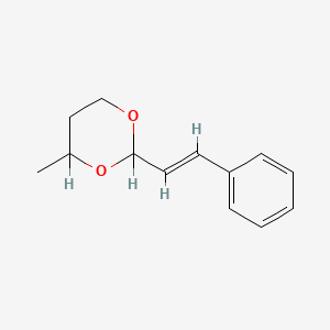 B1664545 1,3-Dioxane, 4-methyl-2-(2-phenylethenyl)- CAS No. 5420-98-4
