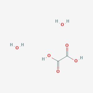 molecular formula C2H2O4.2H2O<br>C2H2O4 . 2 H2O<br>(COOH)2 . 2 H2O<br>C2H6O6 B166457 Oxalic acid dihydrate CAS No. 6153-56-6