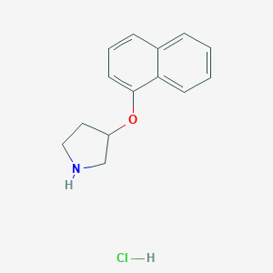molecular formula C14H16ClNO B166458 1-Naphthyl 3-pyrrolidinyl ether hydrochloride CAS No. 127342-09-0
