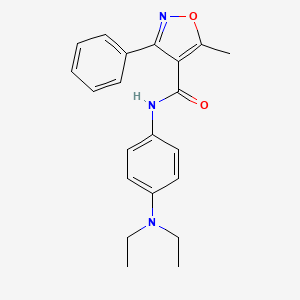 molecular formula C21H23N3O2 B1664599 N-[4-(diethylamino)phenyl]-5-methyl-3-phenyl-1,2-oxazole-4-carboxamide CAS No. 544681-96-1