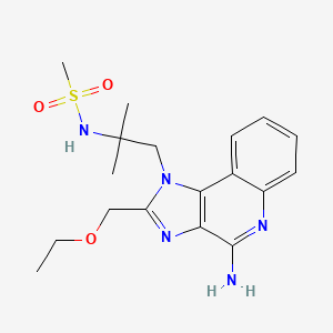 molecular formula C18H25N5O3S B1664604 N-{2-[4-amino-2-(ethoxymethyl)-1H-imidazo[4,5-c]quinolin-1-yl]-1,1-dimethylethyl}methanesulfonamide CAS No. 642473-62-9