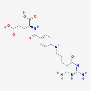 B1664632 (2S)-2-[[4-[3-(2,6-diamino-4-oxo-1H-pyrimidin-5-yl)propylamino]benzoyl]amino]pentanedioic acid CAS No. 118252-44-1