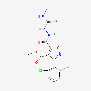 B1664639 Methyl 3-(2,6-dichlorophenyl)-5-({2-[(methylamino)carbonyl]hydrazino}carbonyl)isoxazole-4-carboxylate CAS No. 287174-44-1