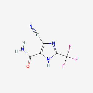 molecular formula C6H3F3N4O B1664647 5-Cyano-2-(trifluoromethyl)-1H-imidazole-4-carboxamide CAS No. 82308-56-3