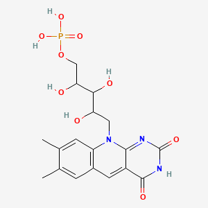 molecular formula C18H22N3O9P B1664648 [5-(7,8-Dimethyl-2,4-dioxopyrimido[4,5-b]quinolin-10-yl)-2,3,4-trihydroxypentyl] dihydrogen phosphate CAS No. 36408-16-9