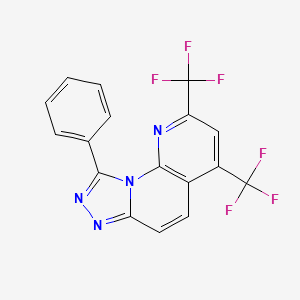 molecular formula C17H8F6N4 B1664661 9-Phenyl-2,4-bis(trifluoromethyl)-[1,2,4]triazolo[4,3-a][1,8]naphthyridine CAS No. 338962-32-6