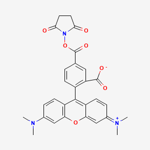 molecular formula C29H25N3O7 B1664668 5-Carboxytetramethylrhodamine succinimidyl ester CAS No. 150810-68-7