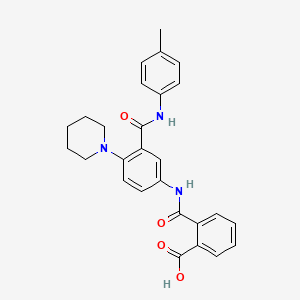 B1664671 2-[[3-[(4-Methylphenyl)carbamoyl]-4-piperidin-1-ylphenyl]carbamoyl]benzoic acid CAS No. 690696-91-4