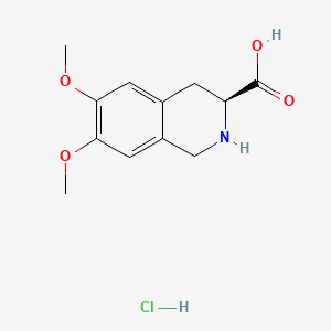 molecular formula C12H16ClNO4 B1664674 (S)-6,7-dimethoxy-1,2,3,4-tetrahydroisoquinoline-3-carboxylic acid hydrochloride CAS No. 82586-62-7