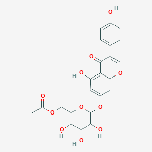 molecular formula C23H22O11 B1664691 [3,4,5-Trihydroxy-6-[5-hydroxy-3-(4-hydroxyphenyl)-4-oxochromen-7-yl]oxyoxan-2-yl]methyl acetate CAS No. 73566-30-0