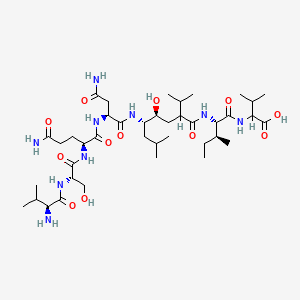 molecular formula C40H73N9O12 B1664706 Valyl-seryl-glutaminyl-asparaginyl-leucyl-hydroxyethyl-valyl-isoleucyl-valine CAS No. 124020-62-8