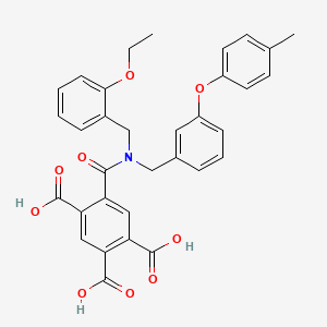molecular formula C33H29NO9 B1664712 1,2,4-Benzenetricarboxylic acid, 5-((((2-ethoxyphenyl)methyl)((3-(4-methylphenoxy)phenyl)methyl)amino)carbonyl)- CAS No. 185049-54-1