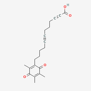 molecular formula C21H24O4 B1664713 2,3,5-三甲基-6-(11-羧基-5,10-十一二炔基)-1,4-苯醌 CAS No. 90316-11-3