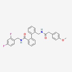 molecular formula C30H26F2N2O3 B1664714 N-[(2,4-difluorophenyl)methyl]-2-(2-{[2-(4-methoxyphenyl)acetamido]methyl}phenyl)benzamide CAS No. 498577-46-1