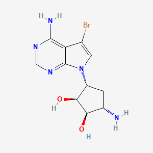 molecular formula C11H14BrN5O2 B1664727 1,2-Cyclopentanediol, 3-amino-5-(4-amino-5-bromo-7H-pyrrolo(2,3-d)pyrimidin-7-yl)-, (1S,2R,3S,5R)- CAS No. 483341-15-7