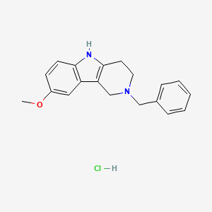 B1664734 1H-Pyrido(4,3-b)indole, 2,3,4,5-tetrahydro-8-methoxy-2-(phenylmethyl)-, monohydrochloride CAS No. 144092-65-9
