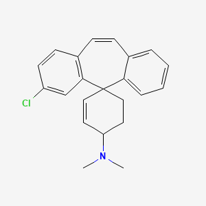 B1664737 5'-Chloro-N,N-dimethylspiro[cyclohex-2-ene-4,2'-tricyclo[9.4.0.03,8]pentadeca-1(15),3(8),4,6,9,11,13-heptaene]-1-amine CAS No. 69319-52-4