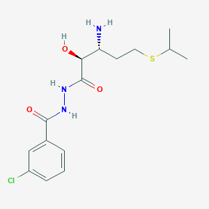 molecular formula C15H22ClN3O3S B1664739 N'-((2S,3R)-3-氨基-2-羟基-5-(异丙基硫烷基)戊酰基)-N-3-氯苯甲酰肼 CAS No. 369358-07-6