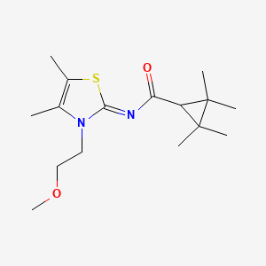 molecular formula C16H26N2O2S B1664754 N-(3-(2-Methoxyethyl)-4,5-dimethylthiazol-2(3H)-ylidene)-2,2,3,3-tetramethylcyclopropanecarboxamide CAS No. 959746-77-1