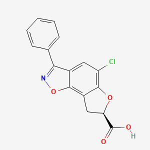 (7R)-5-chloro-3-phenyl-7,8-dihydrofuro[2,3-g][1,2]benzoxazole-7-carboxylic acid