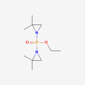 molecular formula C10H21N2O2P B1664759 Bis(2,2-dimethyl-1-aziridinyl)phosphinic acid ethyl ester CAS No. 14984-65-7