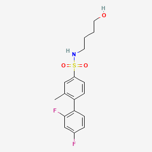 molecular formula C17H19F2NO3S B1664761 (1,1'-Biphenyl)-4-sulfonamide, 2',4'-difluoro-N-(4-hydroxybutyl)-2-methyl- CAS No. 871113-99-4