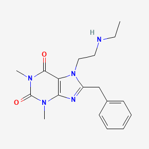 molecular formula C18H23N5O2 B1664767 1H-Purine-2,6-dione, 7-(2-(ethylamino)ethyl)-3,7-dihydro-1,3-dimethyl-8-(phenylmethyl)- CAS No. 80296-67-9