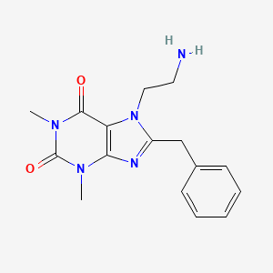 molecular formula C16H19N5O2 B1664768 1H-Purine-2,6-dione, 7-(2-aminoethyl)-3,7-dihydro-1,3-dimethyl-8-(phenylmethyl)- CAS No. 80296-68-0