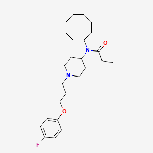 molecular formula C25H39FN2O2 B1664769 Propanamide, N-cyclooctyl-N-(1-(3-(4-fluorophenoxy)propyl)-4-piperidinyl)- CAS No. 319428-14-3