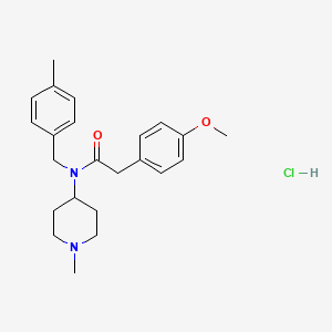 molecular formula C23H31ClN2O2 B1664773 2-(4-methoxyphenyl)-N-[(4-methylphenyl)methyl]-N-(1-methylpiperidin-4-yl)acetamide;hydrochloride CAS No. 359878-19-6