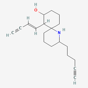 molecular formula C19H27NO B1664788 1-Azaspiro(5.5)undecan-8-ol, 7-(1-buten-3-ynyl)-2-(4-pentynyl)-, (6R-(6alpha(R*),7beta(Z),8alpha))- CAS No. 63983-63-1