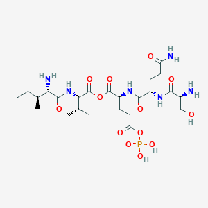 molecular formula C25H47N6O14P B1664798 1-O-[(2S,3S)-2-[[(2S,3S)-2-amino-3-methylpentanoyl]amino]-3-methylpentanoyl] 5-O-phosphono (2S)-2-[[(2S)-5-amino-2-[[(2S)-2-amino-3-hydroxypropanoyl]amino]-5-oxopentanoyl]amino]pentanedioate CAS No. 90119-88-3